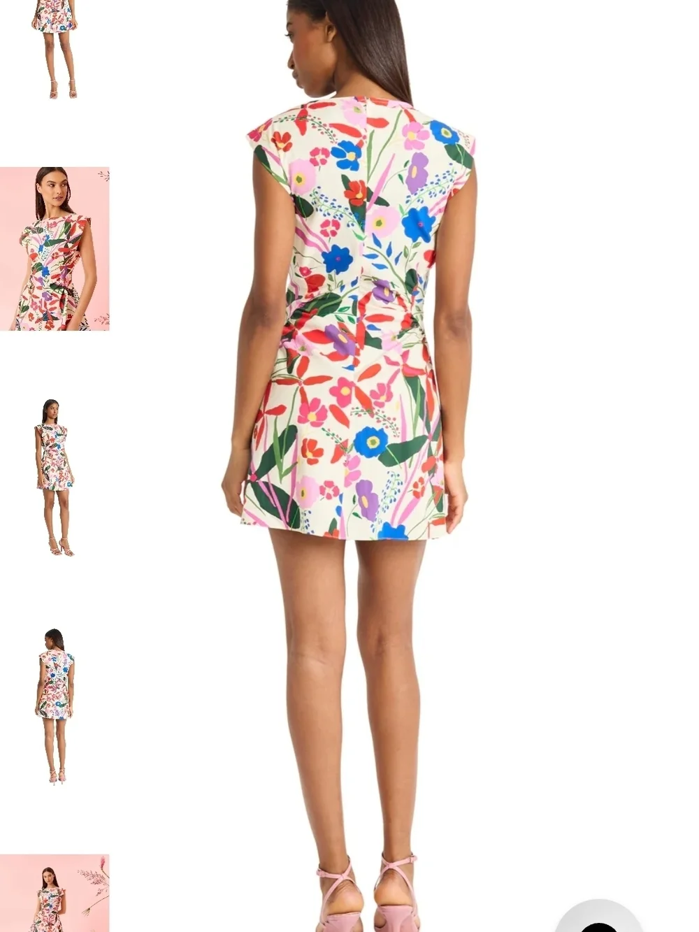 Donna Morgan Dress Floral Fit & Flare KIMORA IN GRACEFUL FLOWERS MINI Cotton - Picture 3 of 12